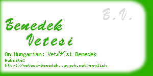 benedek vetesi business card